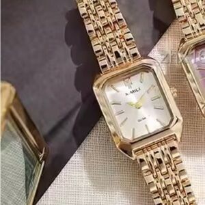 Gold-Tone Square Face Women’s Watch